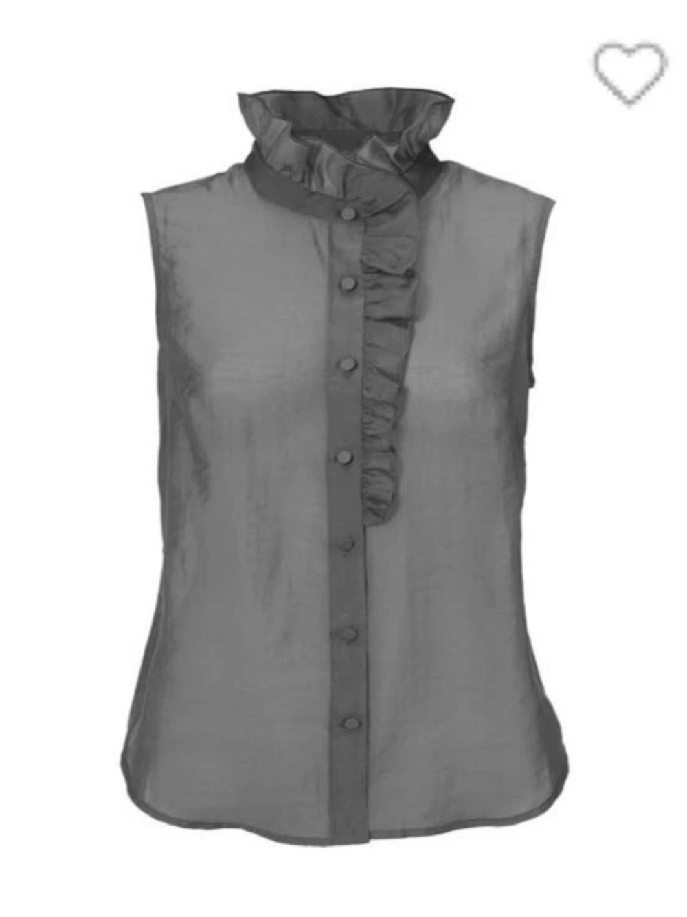 CAbi Sleeveless Ruffle-Trim Blouse in Gray